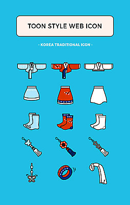 아이콘 한국전통 사람없음 세트 치마 한복 노리개 저고리 웹아이콘 버선 카툰스타일 여자한복 웹엘리먼트 2D아이콘 AI파일 전통 하의 양말 전통소품 한국 전통의상 엘리먼트 파일형식 벡터