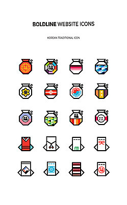 아이콘 한국전통 복주머니 사람없음 세트 라인아이콘 웹아이콘 웹엘리먼트 볼드라인 2D아이콘 AI파일 전통 전통소품 한국 엘리먼트 파일형식 벡터