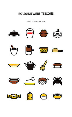 아이콘 한국전통 그릇 접시 주전자 주방용품 사람없음 세트 바구니 항아리 라인아이콘 웹아이콘 절구 화로 밥그릇 메주 맷돌 웹엘리먼트 짚끈 표주박 볼드라인 2D아이콘 AI파일 전통 식기 생활용품 한국 도구 끈 도자기 박 엘리먼트 파일형식 벡터