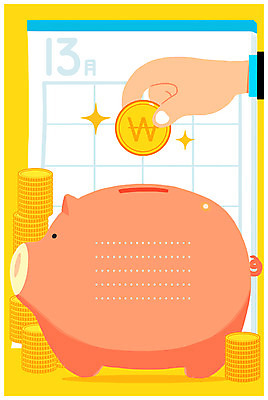PSD 손 일러스트 프레임 신체부위 동전 돼지저금통 정산 프레임일러스트 연말정산 소득공제 13월 금융의날 국내일러스트 돈 사람 경제 저금통 날짜 파일형식 법정기념일