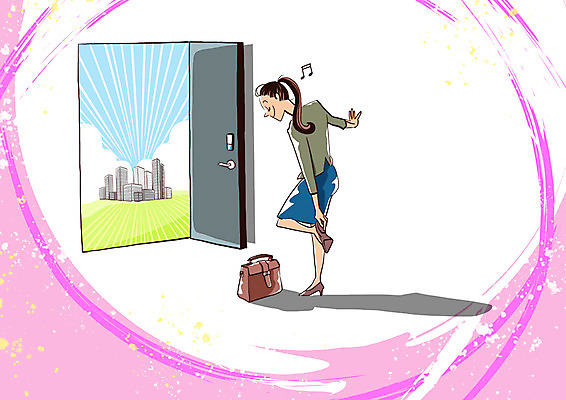 전신 PSD 여자 구두 가방 일러스트 회사 직장 한명 서기 정장 빌딩 성인 문 즐거움 신입사원 출근 출근준비 국내일러스트 1 잡화 옷 감정 신발 비즈니스 모션 사람 건물 출퇴근 파일형식