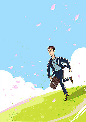 전신 PSD 남자 꽃잎 행복 일러스트 미래 한명 초원 성인 달리기 사회 신입사원 열정 커리어 낙화 진출 국내일러스트 1 꽃 감정 컨셉 비즈니스 모션 사람 공동체 파일형식