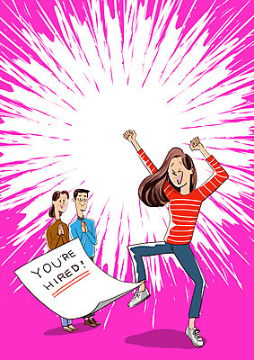 전신 PSD 여자 남자 행복 일러스트 성인 세명 부모 기쁨 구직 축하 박수 합격 신입사원 국내일러스트 감정 컨셉 비즈니스 가족 사람 손짓 파일형식