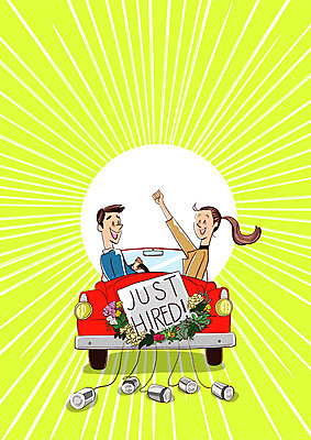 PSD 여자 남자 꽃 일러스트 자동차 웃음 상반신 성인 두명 기쁨 구직 표지판 캔 즐거움 신입사원 입사 자동차트렁크 국내일러스트 식물 감정 육상교통 컨셉 비즈니스 알림판 표정 사람 파일형식