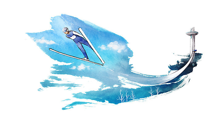 전신 PSD 남자 겨울 일러스트 캘리그라피 스키 동계올림픽 한명 경기 성인 국가대표 스키점프 평창 평창동계올림픽 국내일러스트 1 계절 스포츠 올림픽 겨울스포츠 운동선수 사람 강원도 파일형식