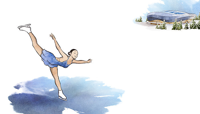 전신 PSD 여자 겨울 일러스트 캘리그라피 동계올림픽 한명 경기 성인 경기장 피겨스케이팅 국가대표 평창 평창동계올림픽 국내일러스트 1 계절 스포츠 올림픽 스포츠시설 운동선수 사람 스케이팅 강원도 파일형식