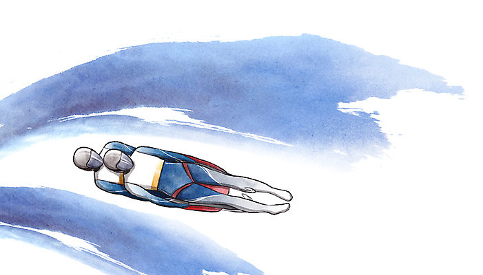 전신 PSD 남자 겨울 일러스트 캘리그라피 동계올림픽 경기 성인 두명 썰매 국가대표 루지 평창 평창동계올림픽 국내일러스트 계절 스포츠 올림픽 겨울스포츠 운동선수 사람 강원도 파일형식