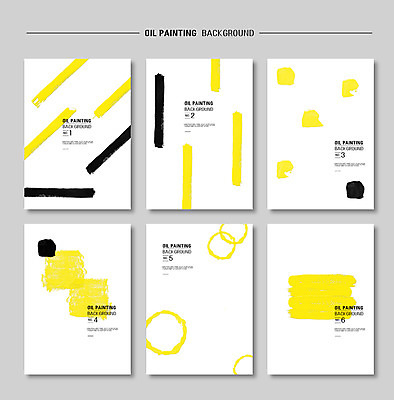 PSD 포스터 종이 선 컬러 백그라운드 일러스트 페인팅 붓터치 잉크 사람없음 노란색 검은색 페인트 물감 붓 점 얼룩 원형 질감 국내일러스트 도형 미술도구 파일형식