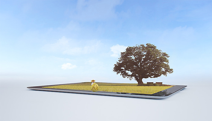 PSD 나무 편집이미지 남자 한명 상반신 성인 앞모습 그래픽 태블릿 3D 한국인 수확 추수 벼 가을 농부 디지털합성 합성 가상현실 VR기기 편집3D 식물 직업 1 계절 뷰포인트 농업 곡류 사람 동양인 전자제품 스마트기기 기계 파일형식