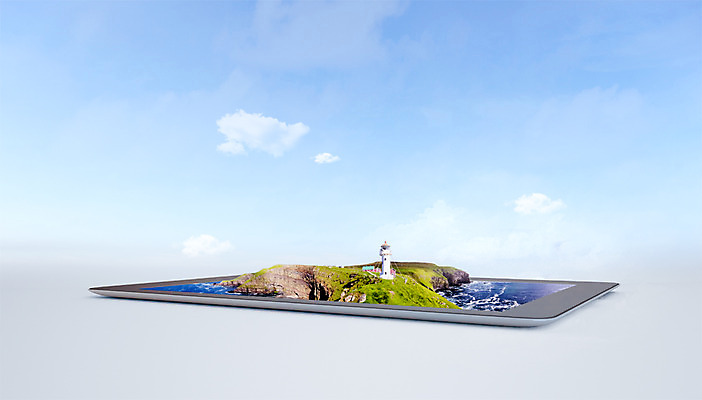 PSD 편집이미지 바다 등대 사람없음 그래픽 태블릿 3D 절벽 디지털합성 합성 가상현실 VR기기 편집3D 전자제품 스마트기기 기계 파일형식