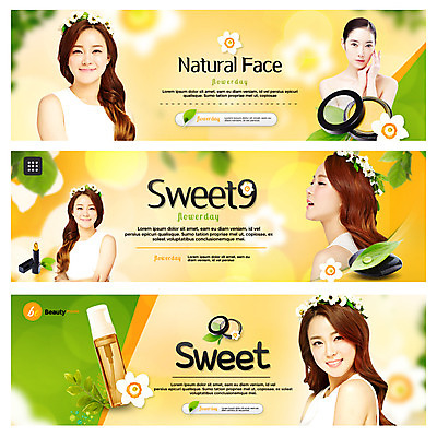 PSD 템플릿 여자 꽃 웹템플릿 여러명 20대 성인 뷰티 화관 화장품 한국인 립스틱 이벤트배너 웹배너 성인여자만 이미지템플릿 식물 배너 다수 사람 동양인 청년 여자만 성인만 파일형식