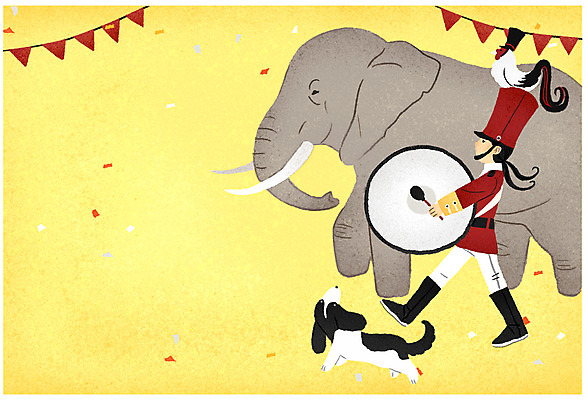 전신 PSD 여자 일러스트 청소년 코끼리 세마리 한명 10대 걷기 닭 악단 개 북 감성 가랜드 행진 국내일러스트 1 음악 컨셉 포유류 모션 조류 타악기 3 사람 파티용품 파일형식