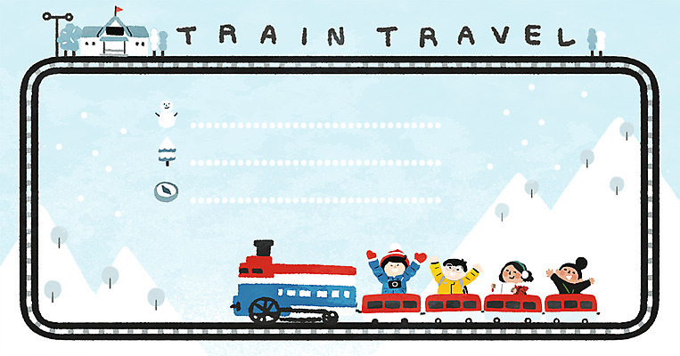 PSD 여자 남자 여행 겨울 일러스트 프레임 여러명 상반신 성인 친구 기찻길 기차 메모지 기차여행 체크리스트 프레임일러스트 철도의날 국내일러스트 계절 육상교통 다수 관계 대중교통 사람 사무용품 파일형식 법정기념일