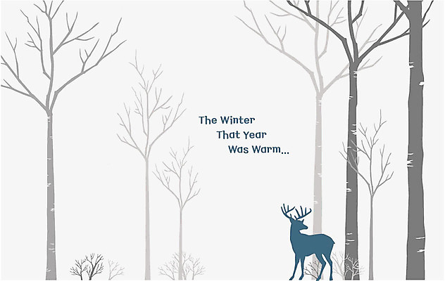 나무 한마리 겨울 일러스트 사슴 사람없음 나뭇가지 기다림 고독 국내일러스트 AI파일 식물 1 계절 감정 포유류 모션 파일형식 벡터