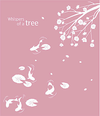 나무 꽃 분홍색 여러마리 일러스트 사람없음 연잎 잉어 생동감 국내일러스트 AI파일 식물 컬러 다수 잎 어류 파일형식 벡터