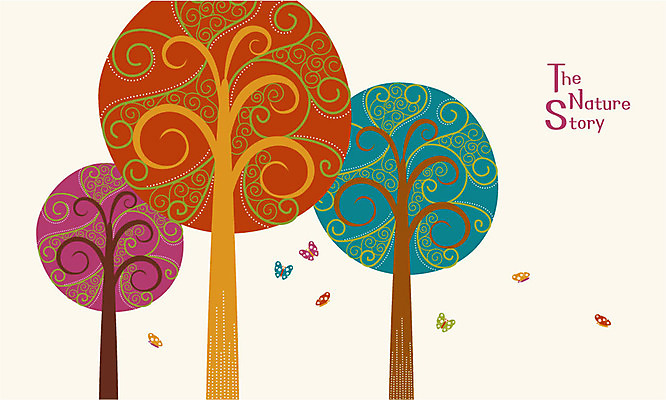 나무 나비 패턴 여러마리 일러스트 나뭇잎 사람없음 컬러풀 심플 국내일러스트 AI파일 식물 컬러 다수 곤충 잎 무늬 파일형식 벡터