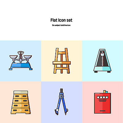 아이콘 저울 사람없음 책 세트 플랫아이콘 이젤 컴파스 뜀틀 메트로놈 볼드라인 2D아이콘 AI파일 스포츠용품 문구용품 미술도구 라인아이콘 파일형식 벡터