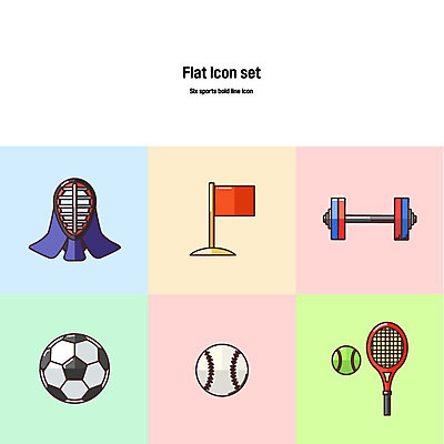 아이콘 스포츠 축구공 사람없음 세트 테니스 깃발 테니스라켓 야구공 플랫아이콘 검도 시티드덤벨컬 볼드라인 2D아이콘 AI파일 공 축구용품 구기 격투기 야구용품 라켓 라인아이콘 파일형식 벡터