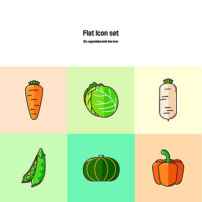 아이콘 채소 파프리카 사람없음 세트 당근 무 플랫아이콘 완두콩 양배추 단호박 볼드라인 2D아이콘 AI파일 호박 콩 뿌리채소 라인아이콘 파일형식 벡터