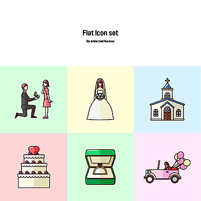 아이콘 여자 남자 웨딩드레스 결혼 프로포즈 결혼식 여러명 성인 세트 교회 신혼여행 웨딩케이크 플랫아이콘 결혼반지 웨딩카 볼드라인 2D아이콘 AI파일 드레스 다수 종교건축 자동차 사람 이벤트 건물 케이크 반지 라인아이콘 파일형식 벡터