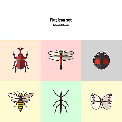 아이콘 나비 곤충 사람없음 세트 잠자리 벌 풍뎅이 플랫아이콘 무당벌레 대벌레 볼드라인 2D아이콘 AI파일 동물 라인아이콘 파일형식 벡터