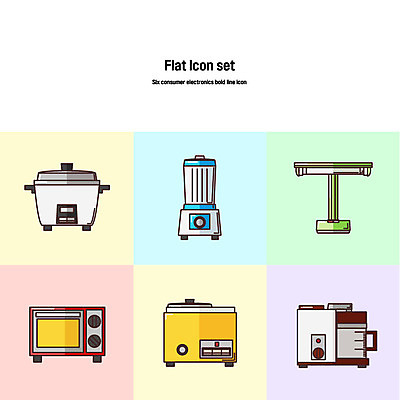 아이콘 사람없음 세트 가전제품 오븐 커피메이커 믹서 플랫아이콘 형광등 전기밥솥 볼드라인 2D아이콘 AI파일 전등 라인아이콘 커피용품 파일형식 벡터