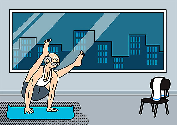 전신 PSD 할아버지 노년 남자 의자 일러스트 요가 창문 실내 한명 건물 실버라이프 매트 국내일러스트 1 라이프스타일 건축물 웰빙 가구 사람 성인 내부 파일형식