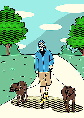 전신 PSD 나무 공원 할아버지 노년 남자 두마리 일러스트 한명 실버라이프 산책 개 국내일러스트 식물 1 라이프스타일 공공시설 2 포유류 휴식 사람 성인 파일형식