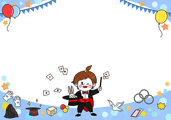 전신 PSD 모자 여자 어린이 장갑 일러스트 프레임 한명 꿈 마술사 토끼 망토 비둘기 장래희망 풍선 가랜드 마술지팡이 카드값 프레임일러스트 국내일러스트 1 잡화 포유류 조류 사람 반려동물 마술 가격 파티용품 마술도구 파일형식