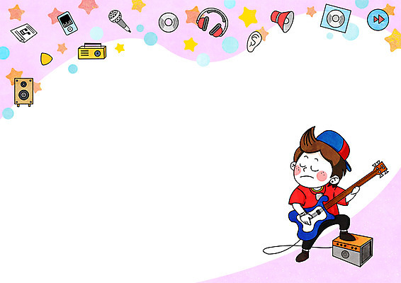 전신 PSD 남자 어린이 연주 일러스트 프레임 한명 헤드폰 스피커 꿈 기타 MP3 악보 마이크 초크 장래희망 CD자켓 프레임일러스트 국내일러스트 1 음악 음향기기 현악기 사람 전자제품 CD 파일형식