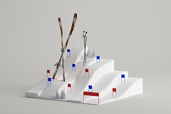 PSD 편집이미지 스포츠 겨울 스키 겨울스포츠 스키장 사람없음 그래픽 3D 디지털합성 스키장비 활강 대회 알파인스키 편집3D 계절 스포츠용품 파일형식