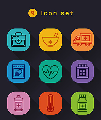 아이콘 의학 사람없음 세트 심장 구급상자 약병 온도계 체온계 구급차 라인아이콘 헌혈 막자사발 약봉지 2D아이콘 AI파일 캠페인 자동차 약 의료용품 봉사 장기_의학 사발 병_담는 파일형식 벡터