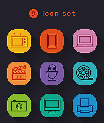 아이콘 사람없음 노트북 스마트폰 세트 카메라 모니터 텔레비전 인쇄기 클래퍼보드 필름 라인아이콘 마이크 멀티미디어 2D아이콘 AI파일 음향기기 전자제품 핸드폰 스마트기기 컴퓨터 파일형식 벡터