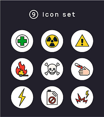 아이콘 불 해골 사람없음 세트 석유 위험물 위험 번개 성냥 라인아이콘 방사능 2D아이콘 AI파일 자연요소 컨셉 날씨 뼈 파일형식 벡터