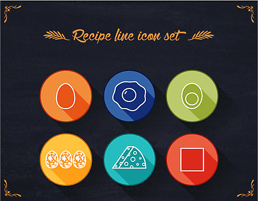 아이콘 식재료 치즈 사람없음 세트 계란 계란프라이 라인아이콘 메추리알 2D아이콘 AI파일 유제품 알 계란요리 파일형식 벡터