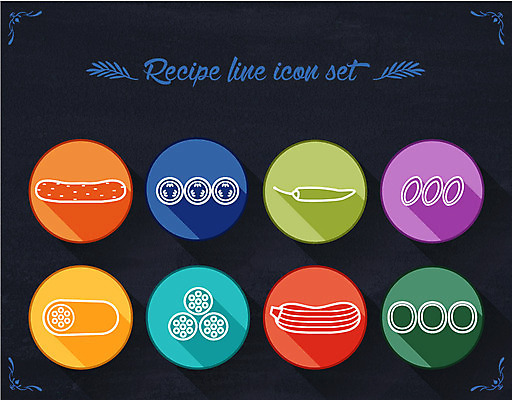 아이콘 고추 오이 사람없음 세트 라인아이콘 애호박 연근 2D아이콘 AI파일 채소 호박 파일형식 벡터