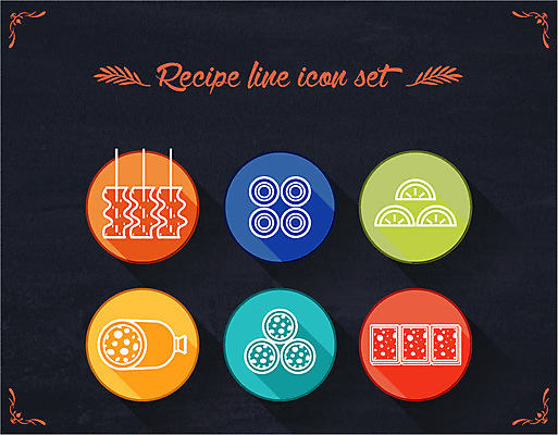 아이콘 사람없음 세트 어묵 라인아이콘 햄 2D아이콘 AI파일 육류 파일형식 벡터