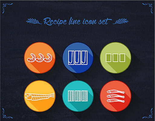 아이콘 새우 사람없음 세트 명태 라인아이콘 미역 다시마 멸치 2D아이콘 AI파일 갑각류 어류 해조류 생태_생선 파일형식 벡터