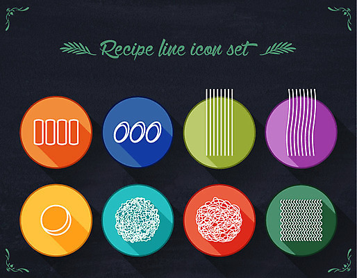 아이콘 식재료 떡 사람없음 세트 라면 라인아이콘 밀가루반죽 당면 스파게티면 쫄면 2D아이콘 AI파일 음식 면류 반죽 파일형식 벡터