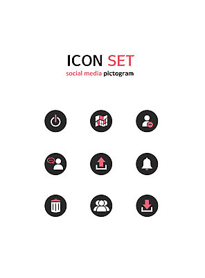 아이콘 지도 사람없음 세트 픽토그램 종 쓰레기통 픽토그램아이콘 다운로드 소셜미디어 업로드 전원버튼 채팅 2D아이콘 AI파일 버튼 전원_전기 파일형식 벡터