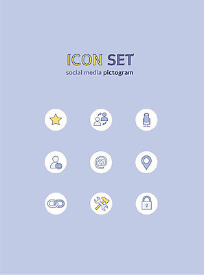 아이콘 별 자물쇠 사람없음 세트 픽토그램 연결 픽토그램아이콘 잠금 위치 골뱅이기호 소셜미디어 즐겨찾기 2D아이콘 AI파일 자연요소 기호 보안 파일형식 벡터