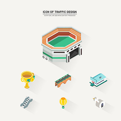 아이콘 사람없음 세트 상점 열기구 트로피 입체 에스컬레이터 아이소메트릭 가교 월드싸커경기장 2D아이콘 AI파일 건축물 항공교통 경기장 상_우승 파일형식 벡터