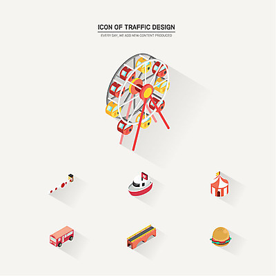 아이콘 버스 사람없음 세트 놀이공원 햄버거 서커스 입체 대관람차 아이소메트릭 가교 선박 2D아이콘 AI파일 건축물 육상교통 수상교통 대중교통 패스트푸드 테마파크 놀이기구 파일형식 벡터