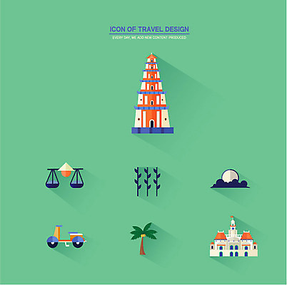 아이콘 사람없음 세트 야자수 스쿠터 성 플랫아이콘 베트남 양팔저울 랜드마크 2D아이콘 AI파일 나무 건축물 저울 동남아시아 오토바이 파일형식 벡터