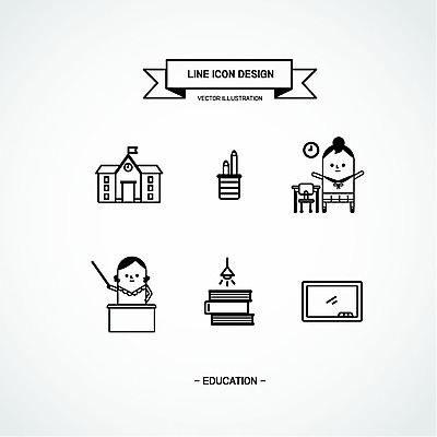 아이콘 학생 여자 교육 학교 두명 책 세트 연필 교사 칠판 라인아이콘 2D아이콘 AI파일 직업 학용품 사람 필기구 파일형식 벡터