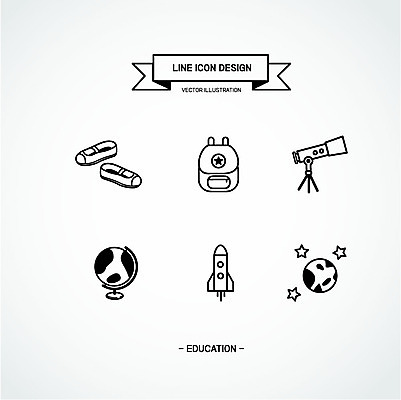 아이콘 별 가방 실내화 사람없음 세트 지구본 행성 우주선 라인아이콘 천체망원경 2D아이콘 AI파일 자연요소 잡화 신발 우주 망원경 파일형식 벡터