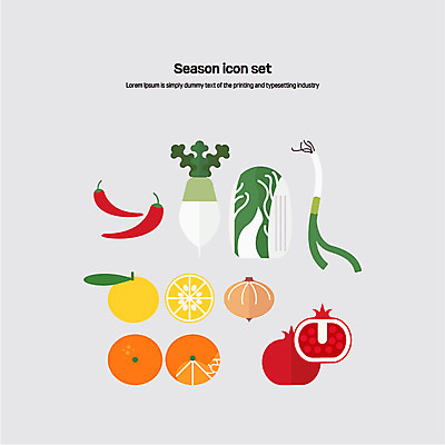 아이콘 과일 식재료 고추 양파 귤 사람없음 세트 무 배추 플랫아이콘 석류 파 유자 2D아이콘 AI파일 채소 뿌리채소 파일형식 벡터