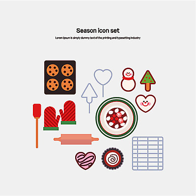 아이콘 장갑 사람없음 세트 쿠키 케이크 플랫아이콘 제빵 머핀 제빵도구 2D아이콘 AI파일 잡화 빵 디저트 제과제빵 파일형식 벡터