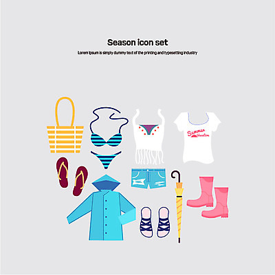 아이콘 신발 가방 우산 바지 슬리퍼 장화 사람없음 세트 비키니 민소매 플랫아이콘 우비 2D아이콘 AI파일 잡화 옷 수영복 상의 하의 파일형식 벡터