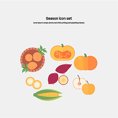 아이콘 호박 감자 옥수수 사람없음 세트 배 플랫아이콘 고구마 2D아이콘 AI파일 채소 과일 곡류 뿌리채소 파일형식 벡터